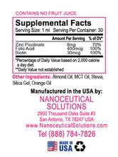 NANO ANAGEN, Stimulates hair follicle growth & repair, prevents thinning. Oral application, RAPID ABSORPTION, great taste, easy to use, 30 servings per bottle.