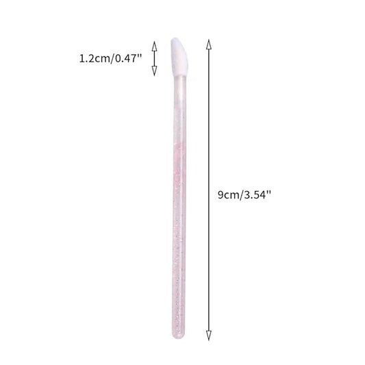 G2PLUS 100PCS Glitter Crystal Lip Brush, Disposable Lip Brushes, Lip Gloss Applicators,Lip Gloss Wands Applicator Perfect Makeup Tool Kits (Pink)