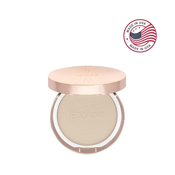 Emani Flawless Matte Powder Foundation – Mineral Compact Makeup for Sensitive Skin, Buildable Coverage, Shine Control, Long-Lasting Finish Up for Sensitive Skin and Oil Control, Ginger