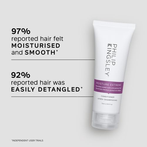 PHILIP KINGSLEY | Moisture Extreme Enriching Conditioner | For Curly, Dry, Damaged Hair | Moisturizes, Hydrates and Adds Shine| Detangles and Controls Frizz, Adds Shine | 2.53oz