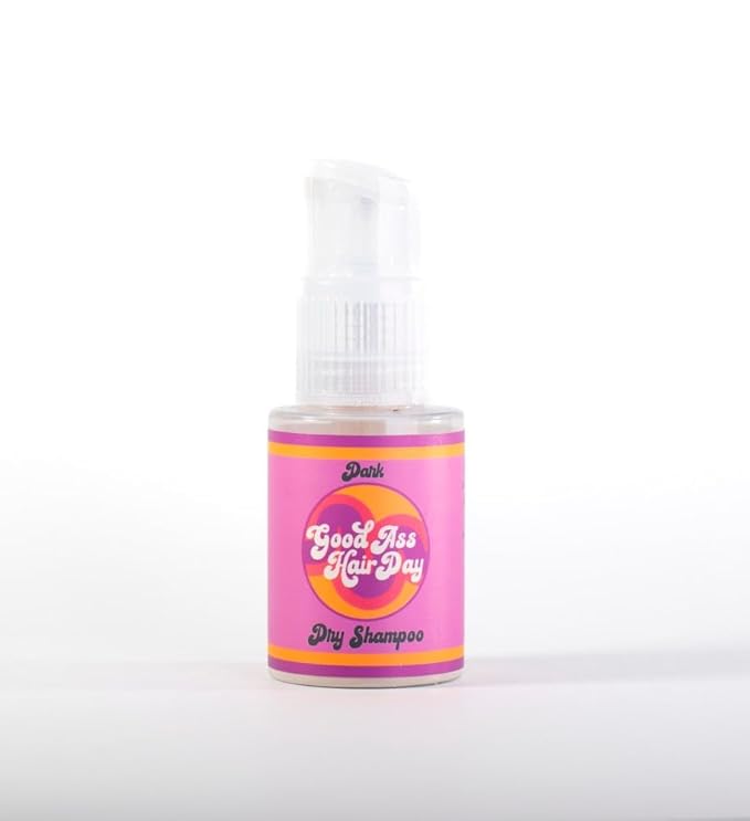 Good A- Hair Day Dry Shampoo Powder – Non-Aerosol, Talc-Free, All-Natural, Absorbs Oil, Refreshes Hair Between Washes, Handmade in USA, Dark