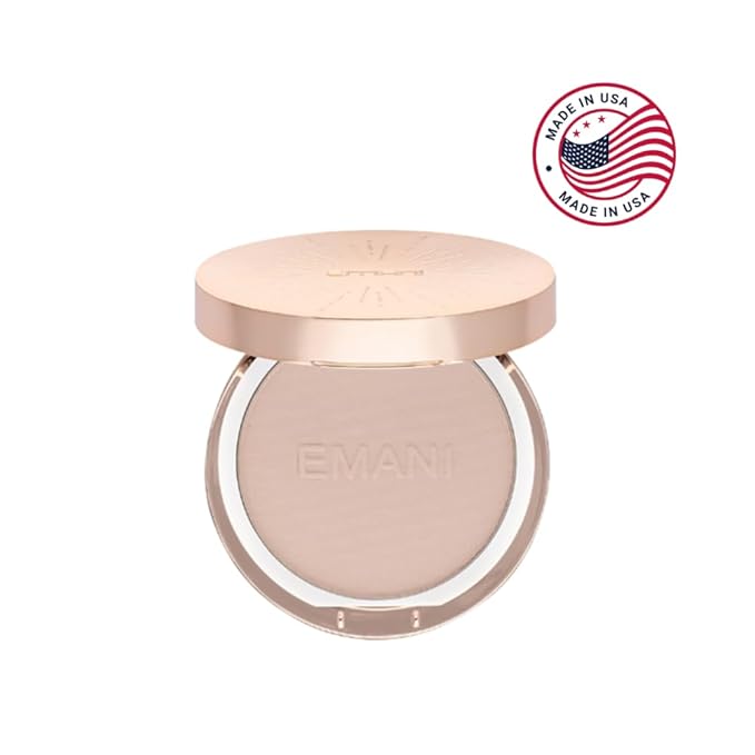 Emani Flawless Matte Powder Foundation – Mineral Compact Makeup for Sensitive Skin, Buildable Coverage, Shine Control, Long-Lasting Finish Up for Sensitive Skin and Oil Control, Natural Sand