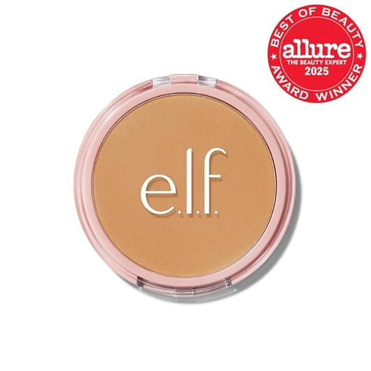 e.l.f. Halo Glow Powder Filter, Ultra-fine Finishing Powder, Smooths The Look of Pores & Fine Lines, Creates A Soft-Focus Glow, Vegan & Cruelty-Free, Tan Warm