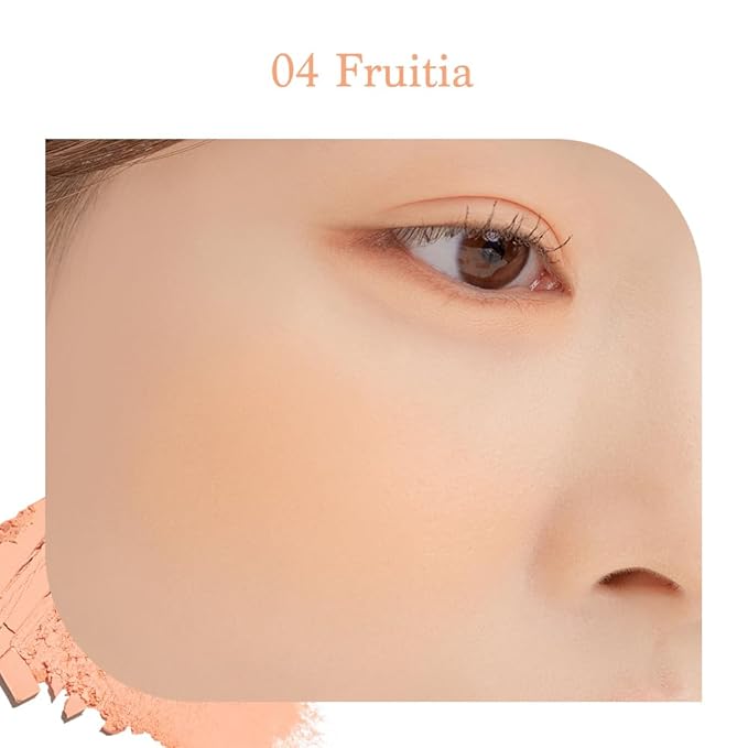 Dasique Blending Mood Cheek #03 Peach Blending l Vegan, Cruelty-Free l 4 Blendable Shades in Lightweight, Long-lasting, Smooth Powder