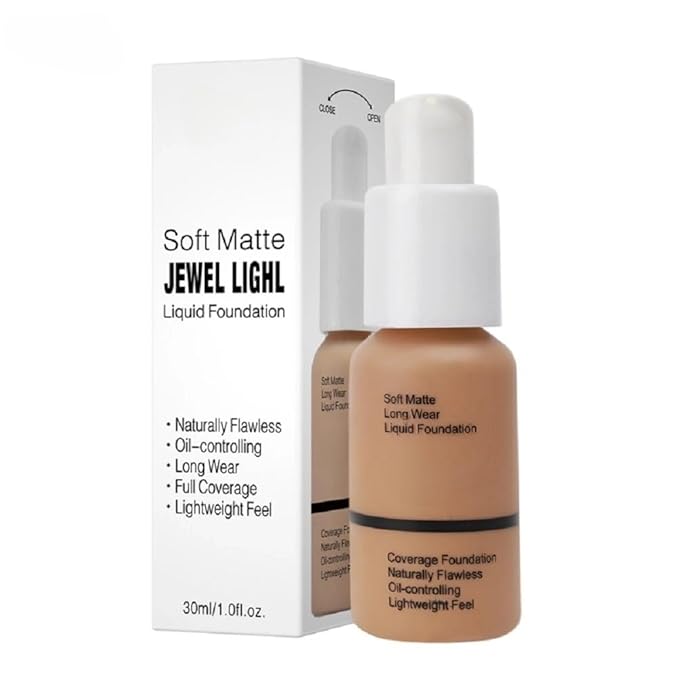 5 Colors Liquid Foundation with Concealer, Brightening, Moisturizing, Oil Control (Sand, 5)