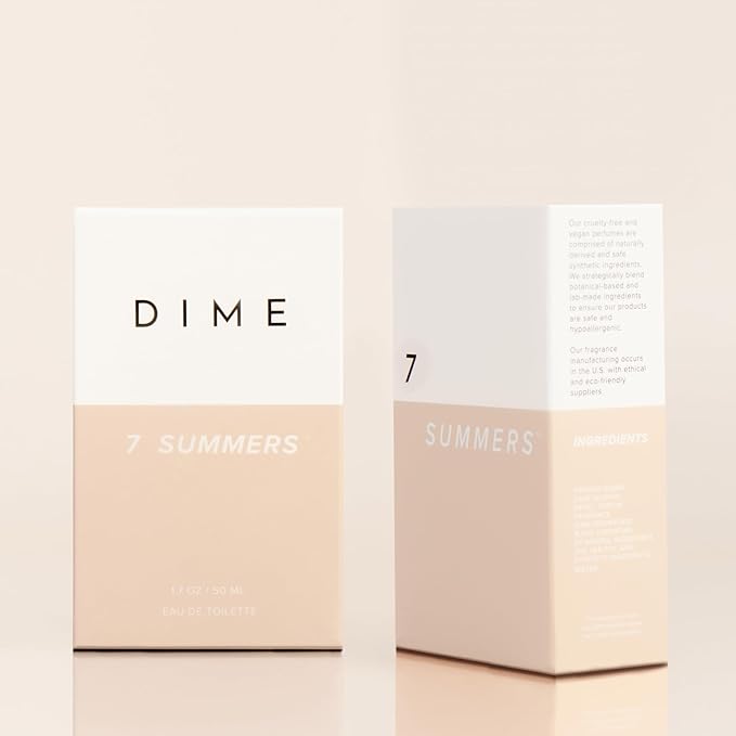 DIME Beauty 7 Summers Perfume for Women, 1.7 oz / 50 ml - Sweet Floral Scent, Clean Fragrance Eau de Toilette, Hypoallergenic