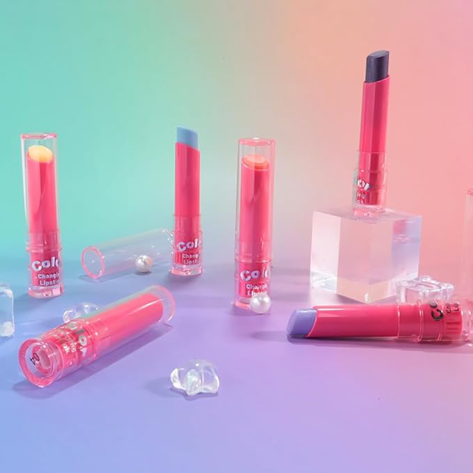 BINGBRUSH Color Changing Lipstick Set, PH Mood Peach Lip Balm and Gloss, Long Lasting Tinted Lip Stain (05# Lavender Bloom, 1 Count (Pack of 1))
