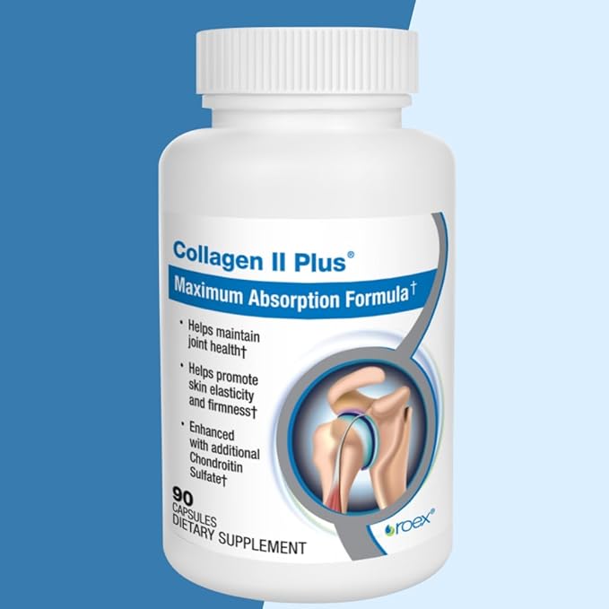 Roex Vitamins | Collagen II Plus | Vegetable Capsules | Organic | Joint Health | Anti-Aging | 90 Count