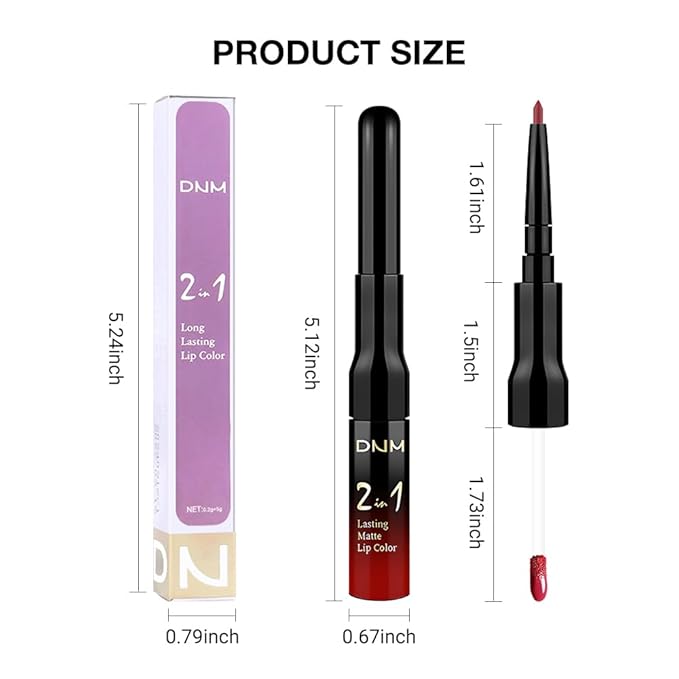 evpct 1Pcs Bright Fire Ruby Red Matte Lip Liner and Liquid Lipstick Stain Makeup Set for women, Red Long Lasting Smudge Proof Lipstick labiales matte mate larga duracion listip 24 hours originales,13#