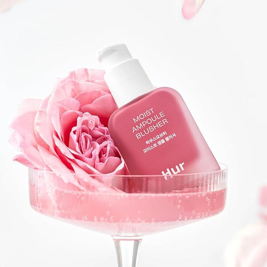 Moist Ampoule Blusher with 50% Moisture Essence | Hydrating & Long-Lasting Blush | 0.68fl.oz (9 Shades) - Pink Rosie