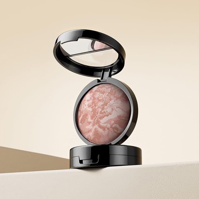 YOUNG VISION Pressed Powder Foundation Makeup, Baked Color Blush & Color Correcting Powder, Buildable Light to Medium Makeup Converage for Face and Cheeks, Matte Finished (Beachy Horizon)