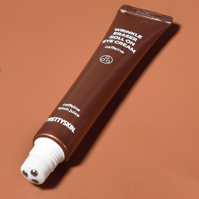 Roll on Eye Cream with Caffeine and Stainless Steel ball Tip- Under Eye Roller Cream for Elasticity Wrinkles Puffiness Fine Lines-Korean eye cream 30ml/1.01fl.oz. (Caffeine)