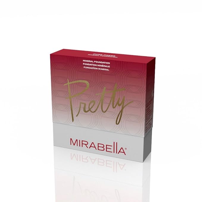 Mirabella Pure Press Powder Foundation Makeup, HD Finish Buildable Mineral Foundation for Sensitive Skin and All Skin Types with Age-Defying Benefits, Jojoba and Triglyceride, Dark V
