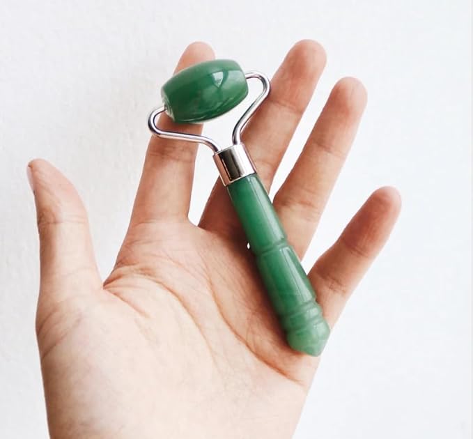 Mount Lai Mini Jade Face Roller - Authentic Jade Roller for Tension Relief, Puffiness & Radiant Skin, Relaxing Face Massager for All Skin Types