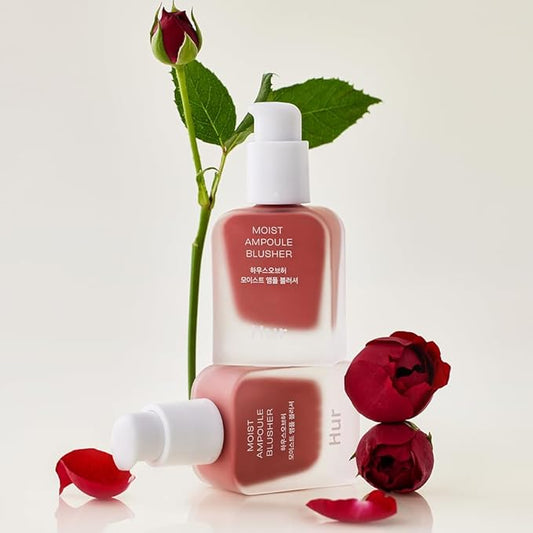 Moist Ampoule Blusher with 50% Moisture Essence | Hydrating & Long-Lasting Blush | 0.68fl.oz (9 Shades) (Rose Brown)