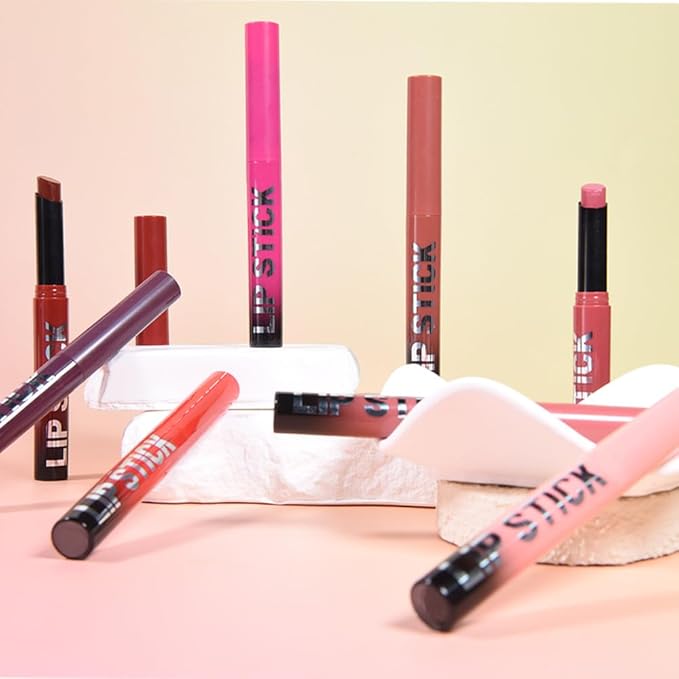 Coral Red Matte Lipstick for Women, Long Lasting Waterproof Transfer-Proof Vegan, 24 Hours Moisturizing Glossy Shine Lip Gloss, Lipstick Palette Beauty Products Makeup All-Day Formula A02#