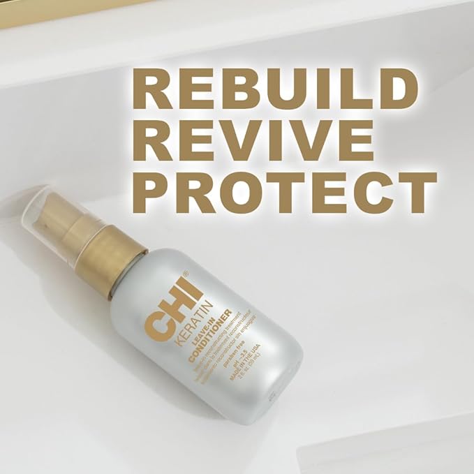 CHI Keratin Leave-in Conditioner, Hydrating Conditioner For Restoring Softness & Preventing Breakage, Great For Daily Use, Sulfate-free, 2 Oz