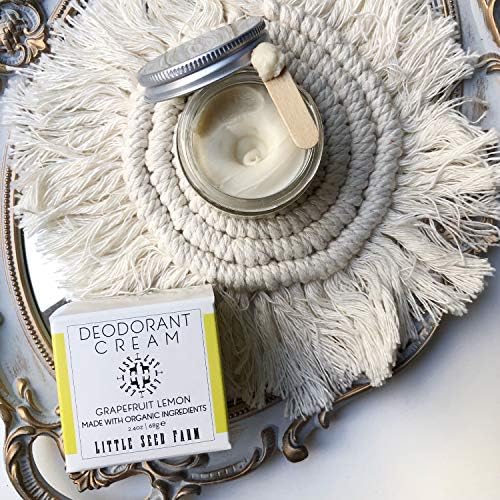 Little Seed Farm All Natural Deodorant Cream - Grapefruit Lemon - Aluminum Free Deodorant for Women or Men, Net Wt. 2.4oz | 68g