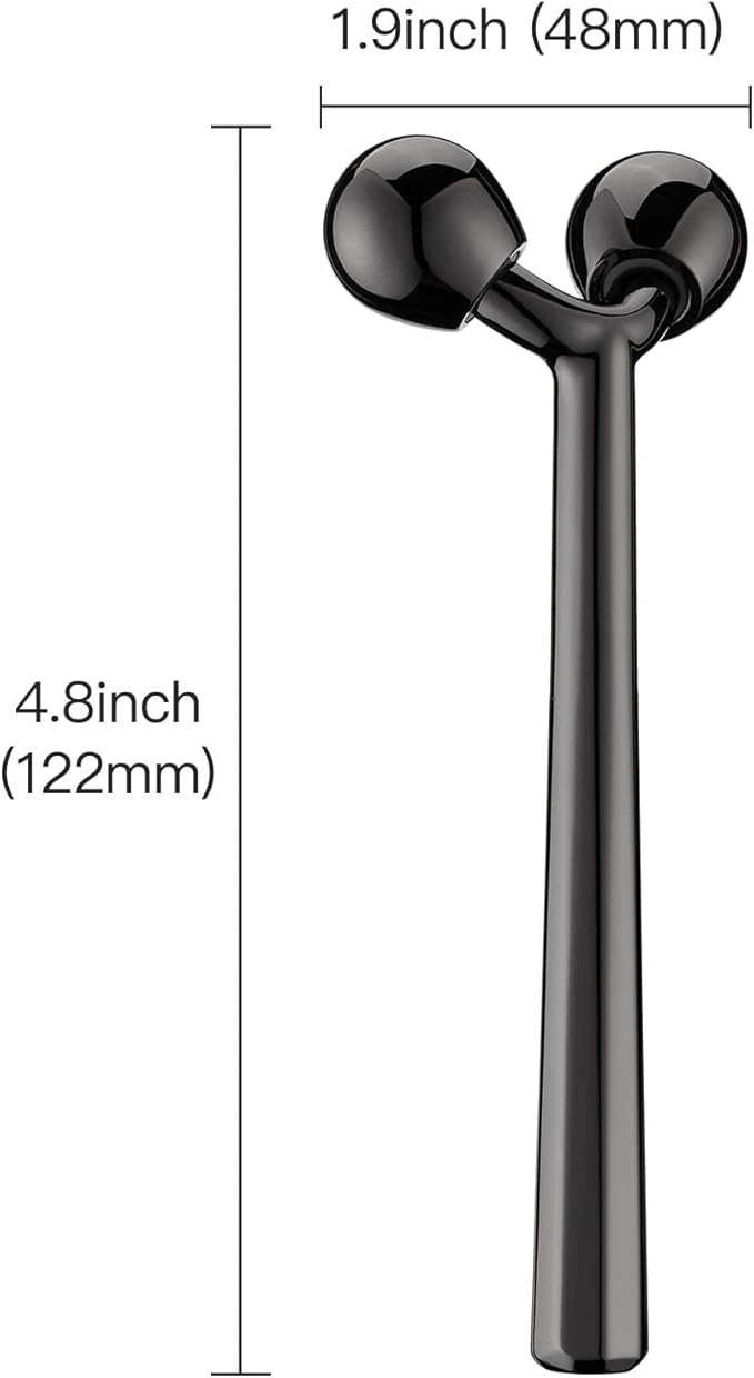 Tekson Face Roller, Facial Metal Massager, Massage Tool for face (Black)