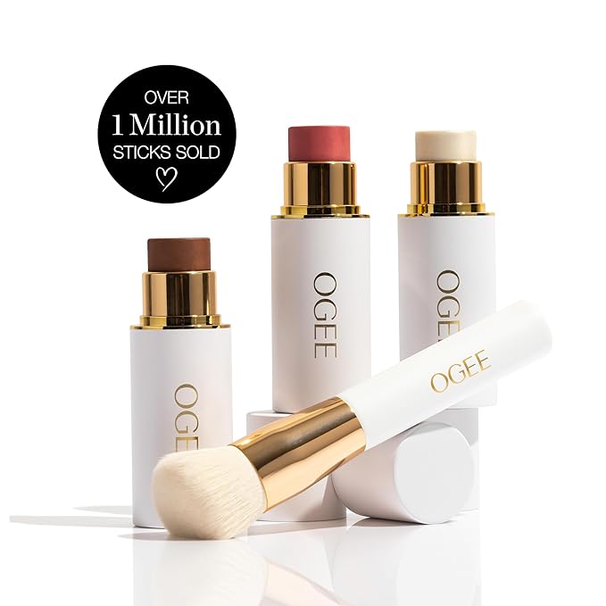 Ogee Face Stick Radiant Collection Trio - Contour Stick Makeup Collection - Certified Organic Contour Palette - Includes Bronzer Stick, Blush Stick & Highlighter Stick