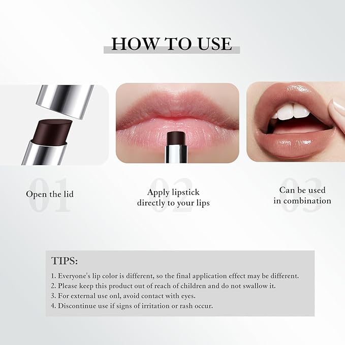 Honey Tinted Lip Balm 2 Colors, Hydrating Sheer Formula Black Pink Lipstick, High Shine Lip Tint Makeup Soften Lip Care Balm Combo for Repairing Dry Lips Lightweight Natural Glossy Finish