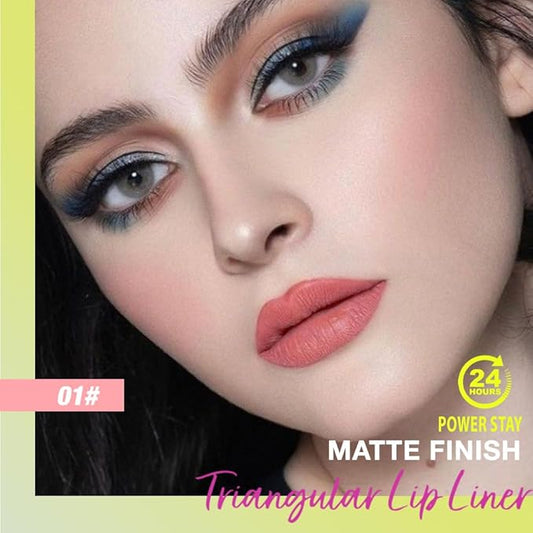 evpct Coral Red Triangle Lip Liner Pencil Stick for Women, Retractable Lips Liner Pen Triangle Tip for Sculpting & Filling & Plumping, Longwear Lipliners Pencil, Vegan Cruelty Free Lip Filler Plumper