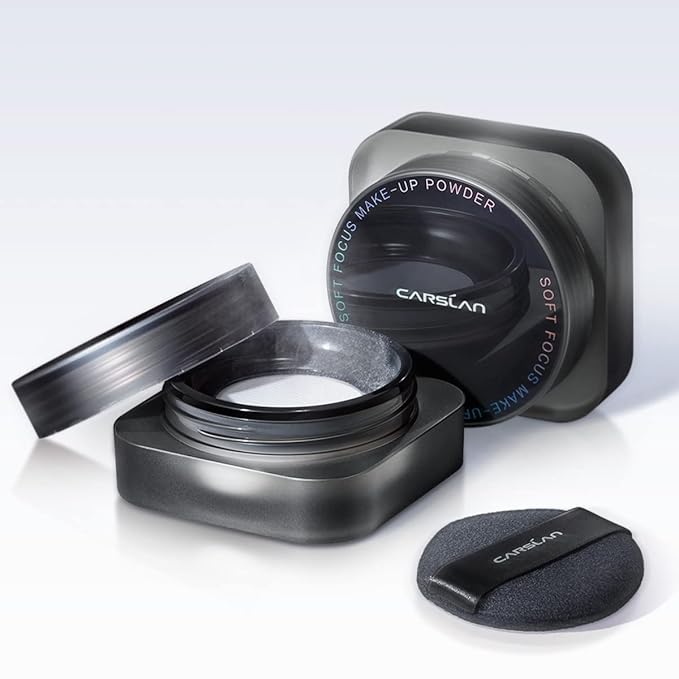 CARSLAN Soft Focus Loose Setting Powder, Waterproof, Matte, Oil Control, Shine Free, Talc-Free Face Powder Makeup, 24H Longwear Finishing Powder, N01 Natural for Medium & Tan