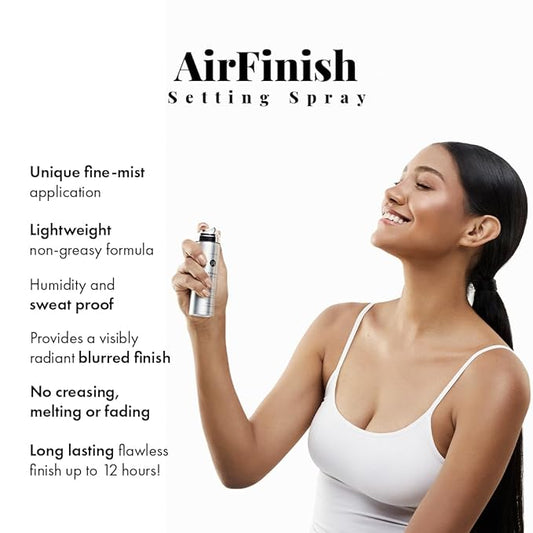 Jerome Alexander MagicMinerals AirFinish Setting Spray, Long-lasting Finishing Spray, Weightless-feel, Flawless, Matte Coverage