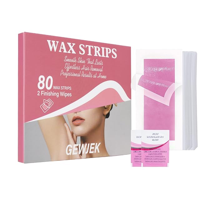 80PCS Wax Strips for Hair Removal, Waxing Kit for Women, Eyebrow Wax Strips & Facial Hair Removal, Sensitive Skin Friendly, Multi-Use on Face, Legs, Bikini Area, Long-Lasting Smoothness
