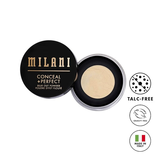 Milani Conceal + Perfect Setting Powder Makeup -Translucent Blur Out Talc-free Formula, Pore Blurring Filtered Finish