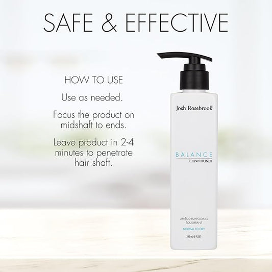 Josh Rosebrook Balance Conditioner A light, volumizing conditioner formulated for all hair textures and types with balanced to oily scalp conditions (8 Fl Oz)