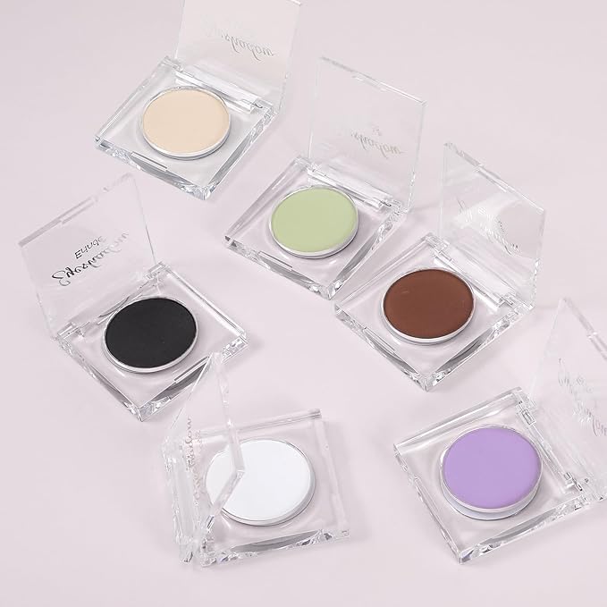 Erinde Single Beige Matte Eyeshadow Palette, Velvet Eye Shadow Compact Powder Primer Base Makeup, Neutral Nudes Matte Pressed Powder Eye Shadow Palette, 06# Beige