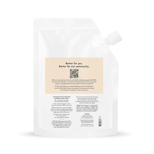 SEEN Conditioner Eco-Refill - Scented- Non-Comedogenic & Hair Conditioner- Dermatologist-Developed -Safe for Sensitive & Acne Prone Skin