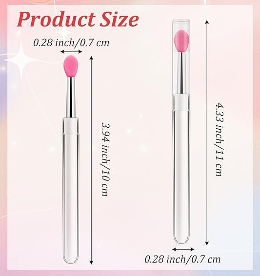 20Pcs Lip Brush for Lipstick, Silicone Lip Mask Spatula Brush with Cap Lip-Gloss Applicators Wands for Makeup, Perfect for Lipstick & Lipbalm, Multi-purpose Tool & Easy to Use