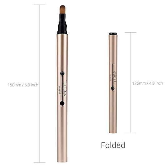 Retractable Automatic Lid Professional Lip Brush 1pc (Champagne Gold)