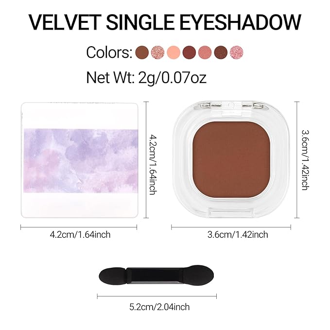 Erinde Warm Brown Single Eyeshadow Palette, Matte Cream Eye Shadow for Older Women, Blendable Long-Lasting Waterproof Eye Makeup Palette, High Pigment Powder Sombra De Ojos, 01 Warm Espresso