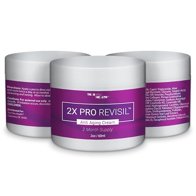 2X PRO REVISIL Cream - Anti Aging Cream - 2 Month Supply - Anti-Wrinkle Facial Moisturizer with Collagen & Vitamin C - Intense Hydration - Improves Wrinkles, Uneven Skin Tone, Dry Skin, & Dark Spots