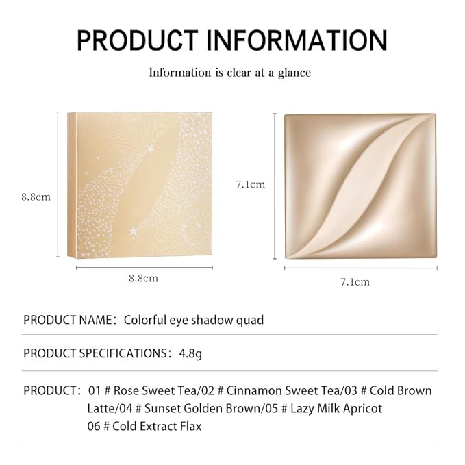 Warm Neutral Brown Eyeshadow Palette, 4 Matte & Shimmer Shades for Natural Everyday Eye Makeup — Blendable Caramel Mocha High Pigment Long-Lasting Crease-Resistant Soft Glam Eye Shadow Kit