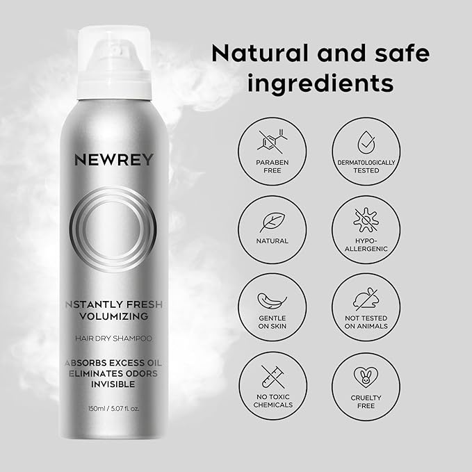 Dry Shampoo Spray for Women & Men - Freshens hair, Residue-Free, Volumizing Formula with Rice Starch - Absorbs Oil, Eliminates Odors - 5.07 oz-1