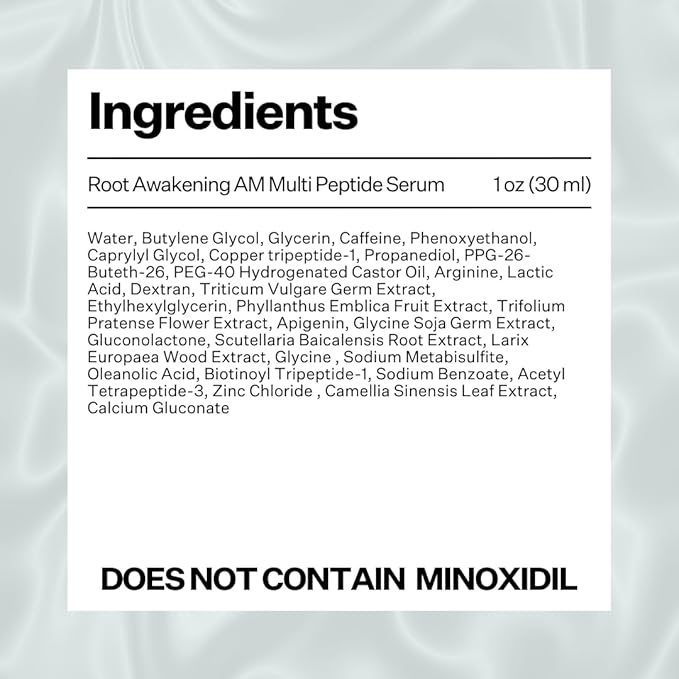 Multi-Peptide Serum for Men & Women - Helps Reduce Hair Loss - Strengthens & Thickens - Plant-Based - Combats Thinning Hair - Healthy Longer Hair - Root Awakening Morning (AM) - 28ml