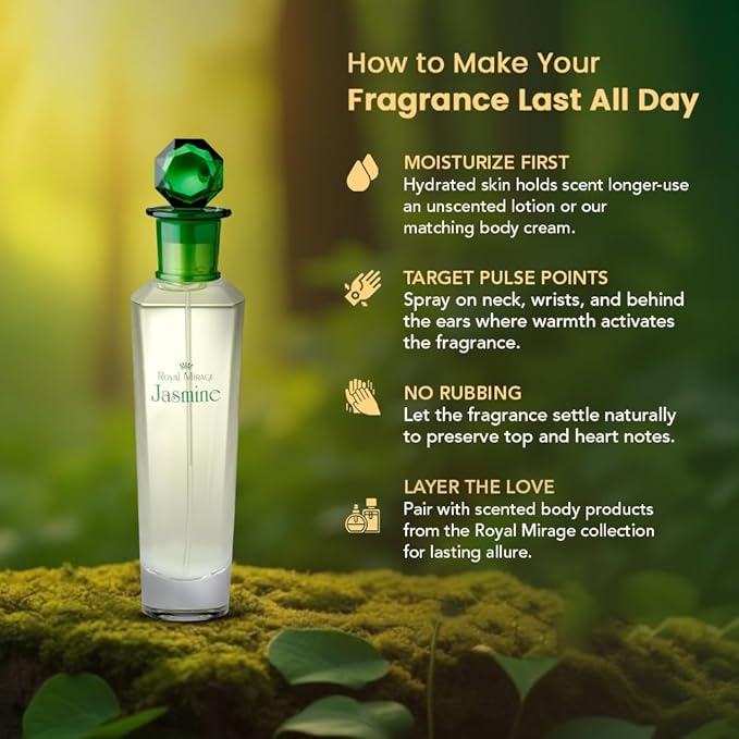 Royal Mirage Jasmine Eau de Toilette for Women - Premium Floral Fresh Perfume 100ml with Grapefruit & Apple - Long-Lasting Feminine Fragrance Spray - Sustainable Luxury EDT Made in USA