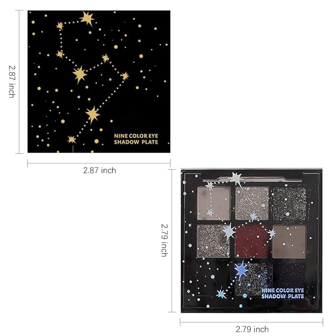 Smokey Black Red Eyeshadow Palette,9 Colors Dark Shimmer Matte Metallic Makeup Pallet,Make Up Kit for Halloween Parties Christmas Joker Vampire Clown,Long Lasting Waterproof