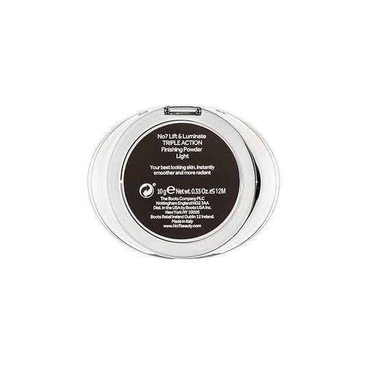 No7 Lift & Luminate Triple Action Powder - Light - Pressed Makeup Setting Powder for Face - Compact Setting Powder Reduces the Appearance of Fine Lines & Enhances Glow (10g)