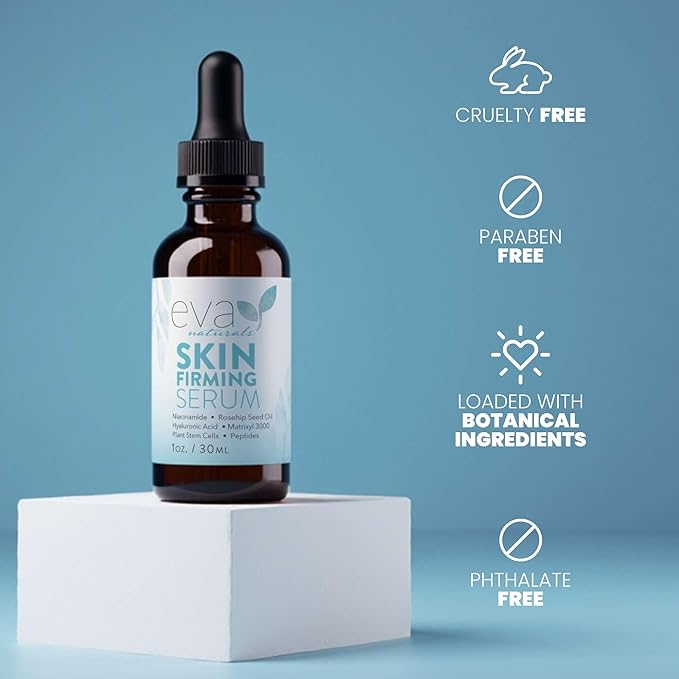 Eva Naturals Skin Firming Serum with Niacinamide and Hyaluronic Acid, 1 oz