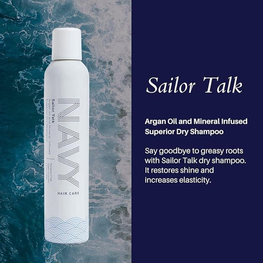 NAVY HAIR CARE Sailor Talk Dry Shampoo | Oil Absorbing and Nourishes Hair with Argan Oil | 7 oz
