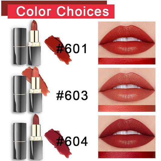 evpct 3Pcs Dark Light Bright Red Matte Lipstick Pack Sets for Women,Ruby Red Silky Velvet Lipstick Matte Long Lasting Smudge Proof Lipstick Lip Stain Makeup Sets Kit matte lipstick 24 hours original 2