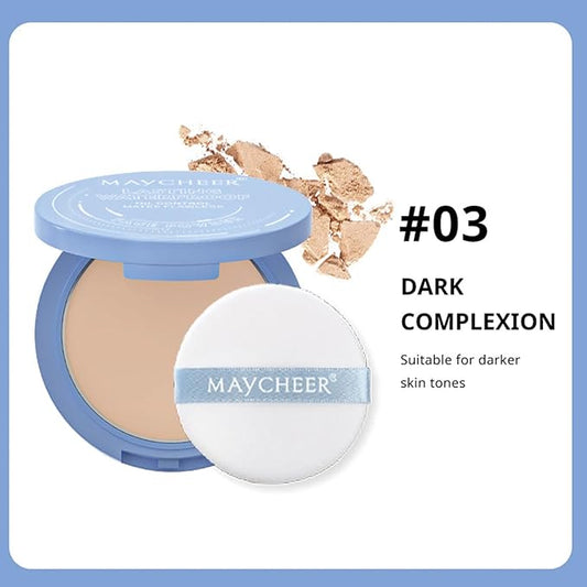 Maycheer Face Powder - Maycheer Setting Powder, Waterproof Long Lasting Finishing Powders, Lightweight Oil Control Facial Powders for Face (03# DARK COMPLEXION)