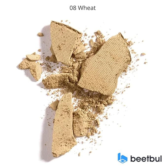 Beetbul Makeup & Exfoliation Kit - Bissú Compact Powder + 1 Medium Velvet Puff + 2 Finger Puffs + 1 Facial Exfoliating Sponge (08 Wheat, One Size)