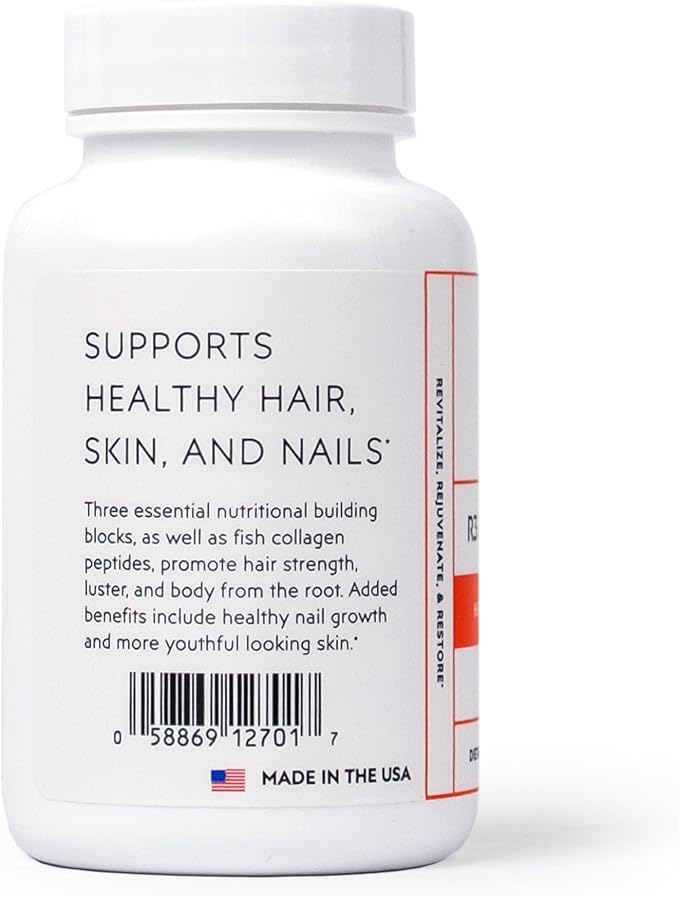 Elon R3 Extra Strength for Hair Growth - Supplements for Women to Grow Thicker, Fuller Hair, Advanced Formula with 5000 mcg Biotin Per Serving and Collagen, 60 Count (Pack of 2)