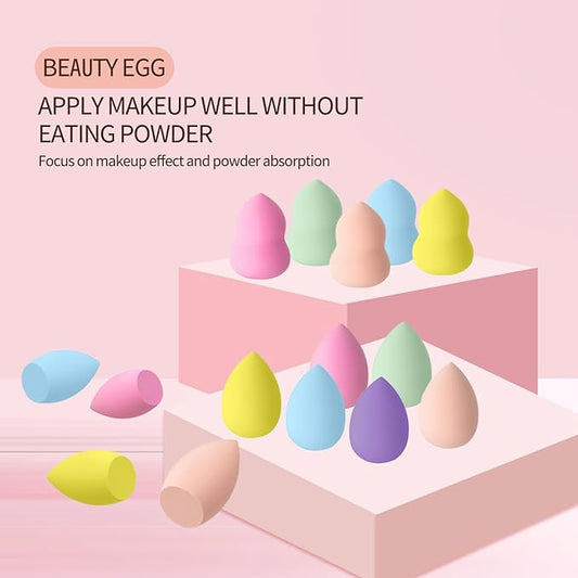 15-Piece Makeup Sponge Set - Makeup sponges without latex, Soft, Reusable & WashableMulti-Shape Beauty Sponges for Wet & Dry Use, Value Pack Makeup Blenders for Foundation & Concealer (15 packs)